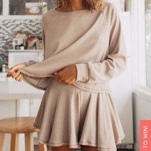 Waffle knit leisure set